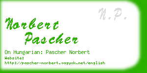 norbert pascher business card